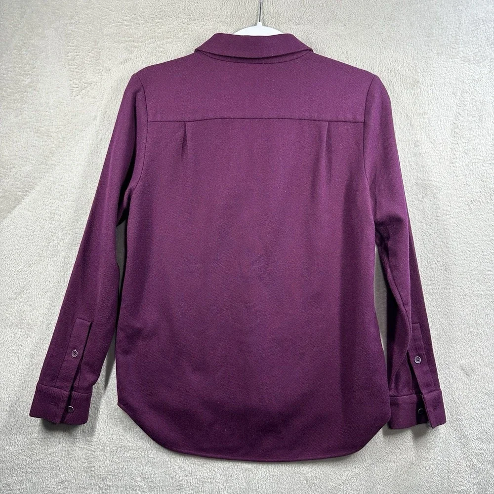 Kate Spade Saturday‎ Wool Blend Button Front Shirt Women's Size S Burgundy